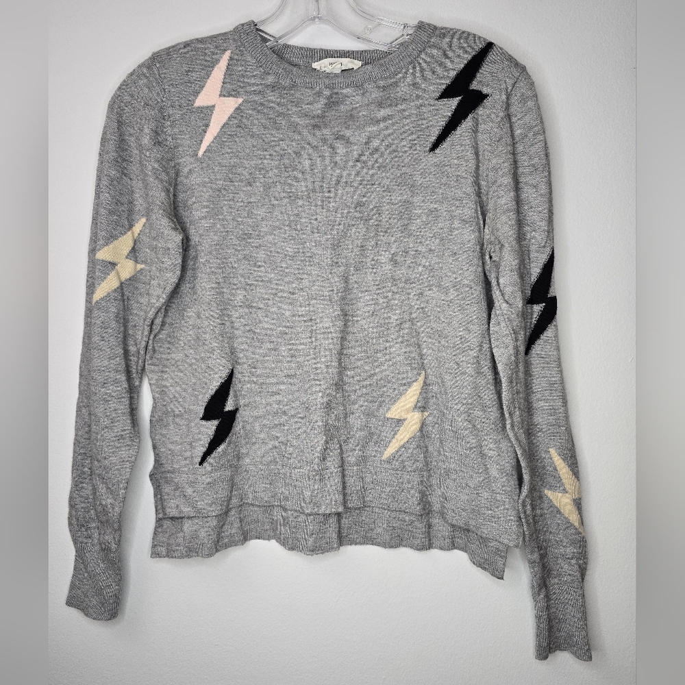 THML grey sweater with lightning bolts size L